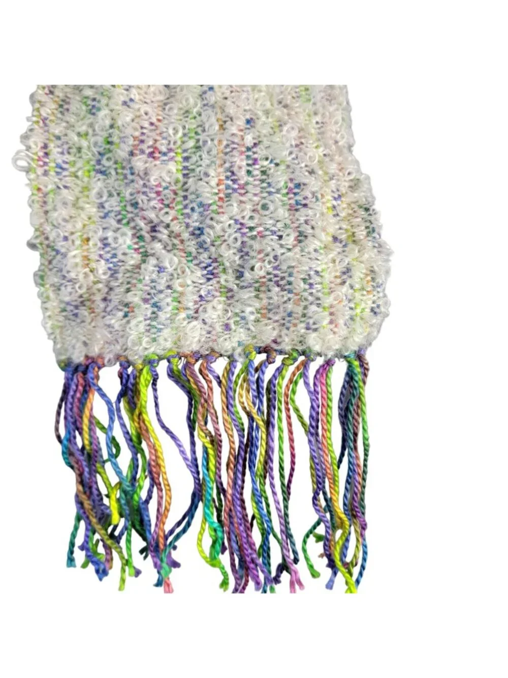 Mohair Boucle Silk Scarf Women Winter Accessories Handmade Colorful Crochet Knit